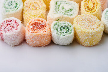 Colorful soft sweet rolls