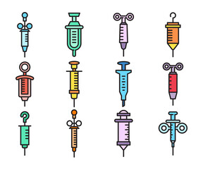 Fototapeta na wymiar syringe icons set vector illustration