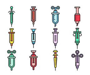 syringe icons set vector illustration