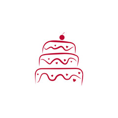 Cake shop icon logo design template