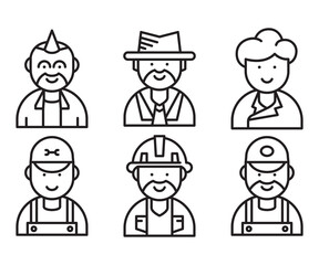 people and profession profile avatar vector set