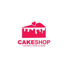 Cake shop icon logo design template