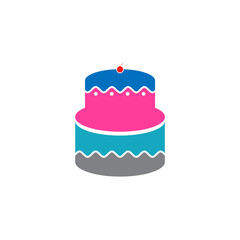 Cake shop icon logo design template