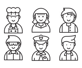 people and profession profile avatar vector set