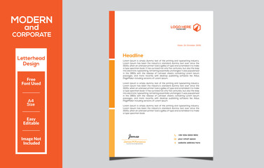Modern and corporate letterhead design template