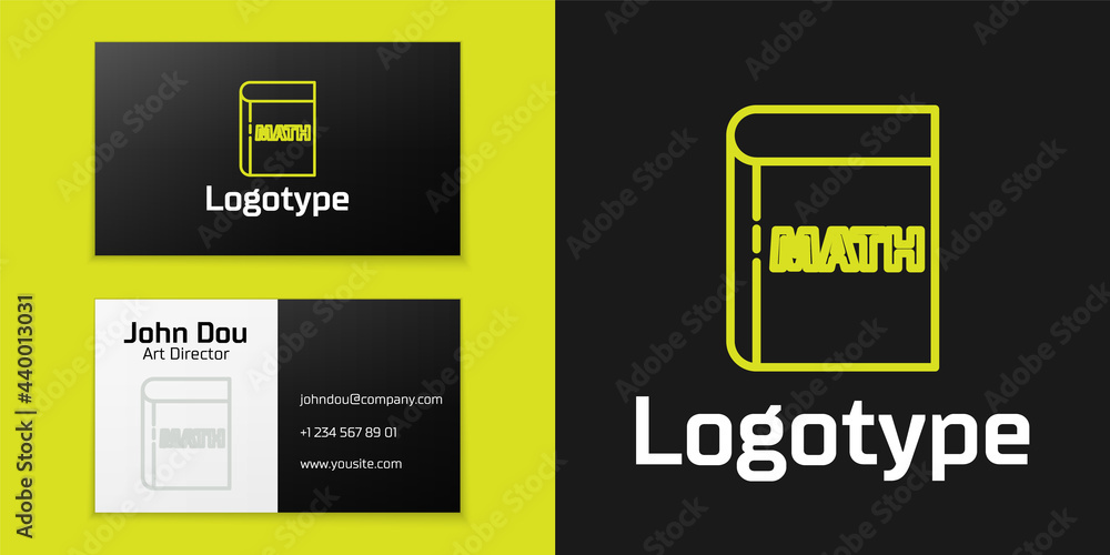 Poster logotype line triangle math icon isolated on black background. logo design template element. vector 