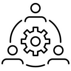 Outline teamwork icon