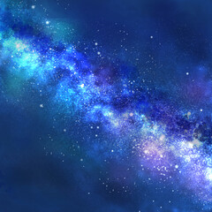 天の川が流れる夜空（正方形）