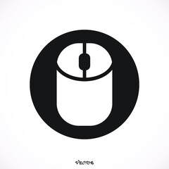 Computer mouse icon, vector illustration. Flat design style