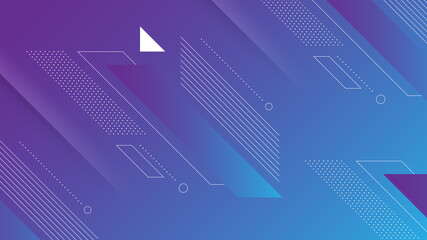 Abstract Modern Background with Vibrant Purple Blue Color Gradient and Memphis Element