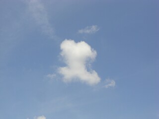 見上げた青空と雲