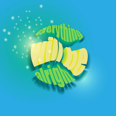 3d text on a beautiful blue background