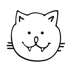 Cat hand drawn outline doodle icon. Domestic animal - cat vector sketch illustration for print, web, mobile and infographics isolated on white background. Doodle cartoon style.