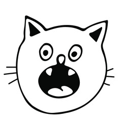 Cat hand drawn outline doodle icon. Domestic animal - cat vector sketch illustration for print, web, mobile and infographics isolated on white background. Doodle cartoon style.