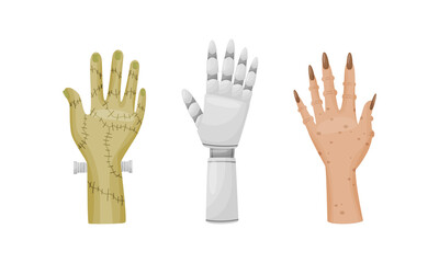 Hands and Paws of Fantastic Creatures and Monsters Vector Set