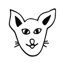 Cat hand drawn outline doodle icon. Domestic animal - cat vector sketch illustration for print, web, mobile and infographics isolated on white background. Doodle cartoon style.