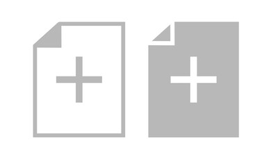 Document file with add plus icon. Add file. New document. Upload file, paper or document for web. Illustration vector
