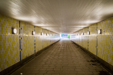 Stockholm, Sweden A pedestrian underground tunnel in Midsommarkransen.