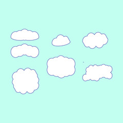 paper clouds on blue