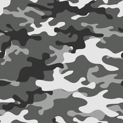 Naklejka premium Camouflage seamless pattern from spots. Military texture. Abstract camo. Print on fabric and clothing. Vector