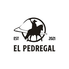 classic retro horse rider logo design