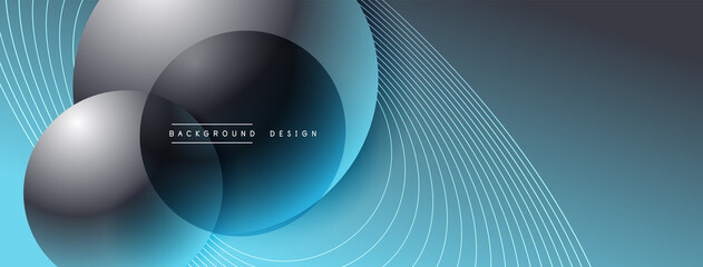 Gradient circles with shadows. Vector techno abstract background. Modern overlapping forms wallpaper background, design template