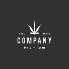 ruderalis cannabis hipster vintage logo vector icon illustration