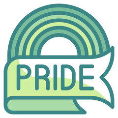 pride green twotone line icon