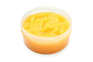 Skin care scrub isolated on white background