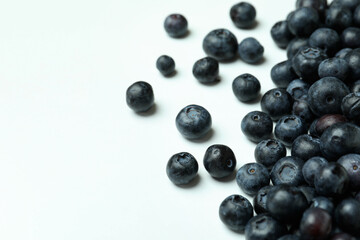 Fresh berry concept with blueberry on white background
