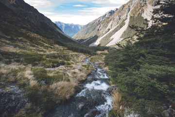 Fototapeta na wymiar Hinapouri Tarn & Hukere Stream, Nelson Lakes National Park, New Zealand
