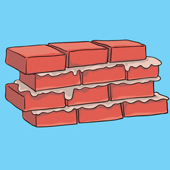 built red bricks in the wall