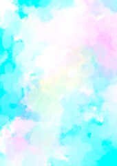 Fototapeta na wymiar 幻想的な滲む虹色の水彩テクスチャ背景 