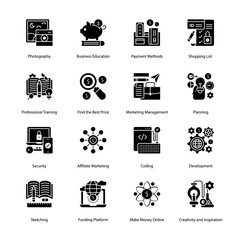E-Commerce Glyph Icons - Solid, Vectors