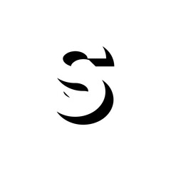 Fototapeta premium Vector Geometric Shadow Letter S