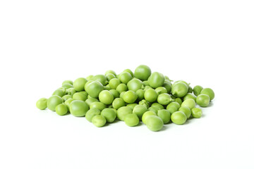 Green pea seeds isolated on white background