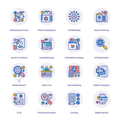 E-Commerce Flat Circle Icons - Vectors