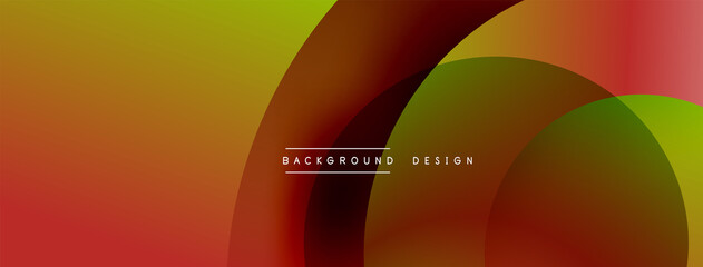 Abstract overlapping lines and circles geometric background with gradient colors