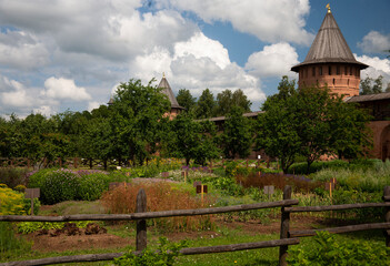 Spaso-Efimiev Monastery` herb garden in Suzdal, Russia.  - obrazy, fototapety, plakaty