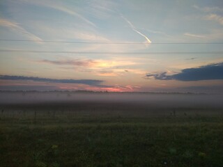 sunset over the field