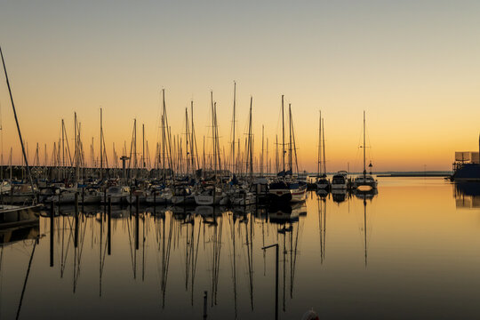 sunset at the marina