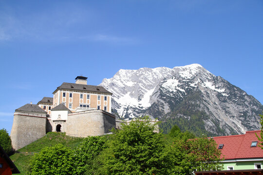 Beautiful view of Trautenfels castle at Stainach Irdning in the Austrian Ennstal