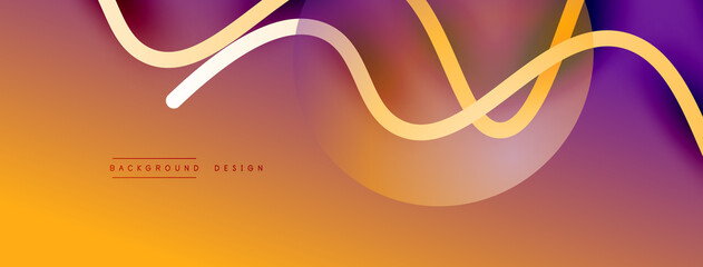 Abstract gradient background with wave line with shadow effect. Geometric composition. 3D shadow effects and fluid gradients