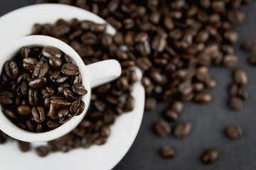coffee beans in a cup
