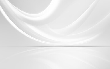 White soft light lines on grey background. Perspective modern design.