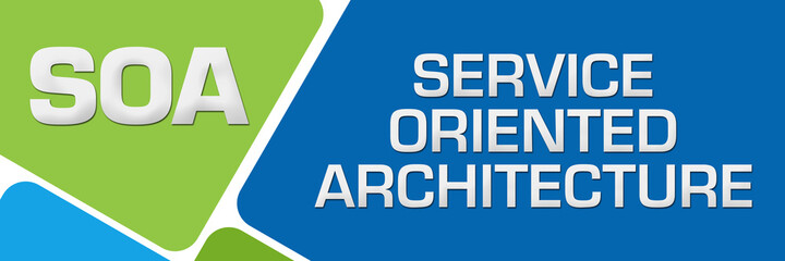 SOA - Service Oriented Architecture Green Blue Rounded Squares 
