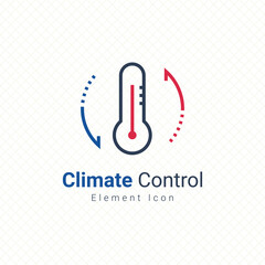 thermometer Climate control system, change temperature, air conditioning, cooling or heating icon graphic design vector illustration