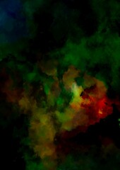 Obraz na płótnie Canvas 暗闇に光る緑の煙のテクスチャ背景