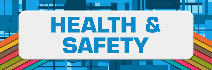 Health And Safety Blue Colorful Stripes Box Horizontal 