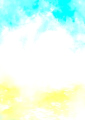 水色と黄色の淡い水彩風景テクスチャ背景
